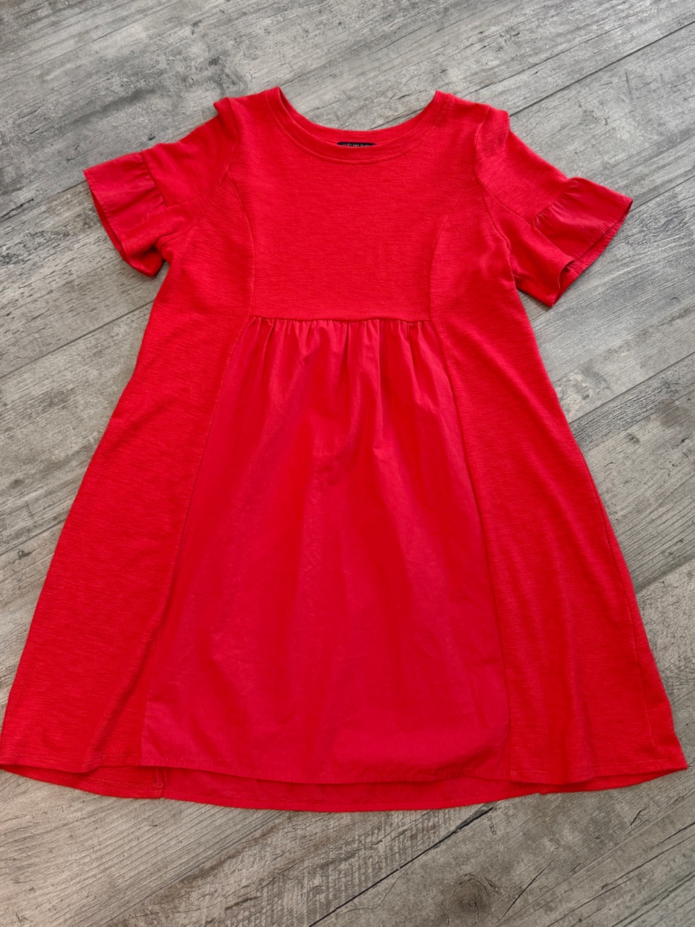 Skies are Blue Vibrant Red Babydoll Mini Dress w/Flutter Sleeves